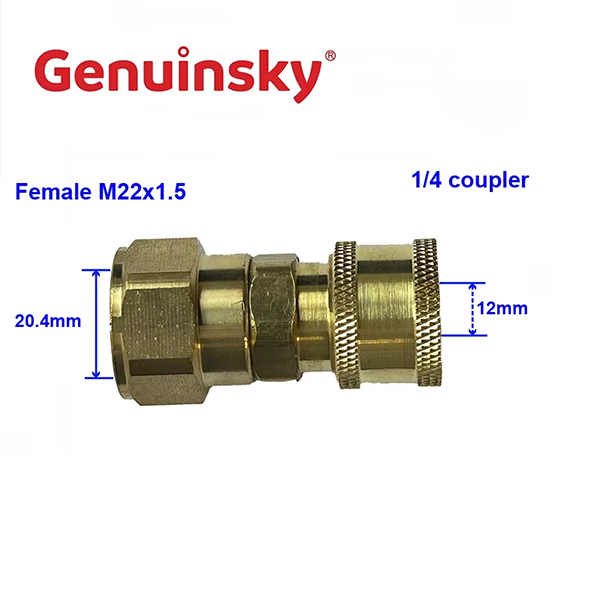 GENUINSKY's 1/4 inch coupler ensures a stable connection for cleaning operations