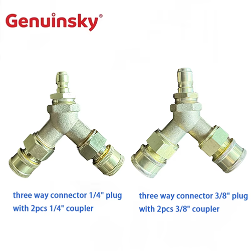 Why is the three-way connector so useful in car washing?