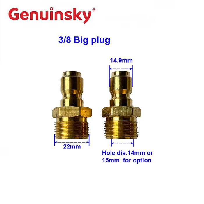 Brass 3/8 inch Quick Big Plug M22