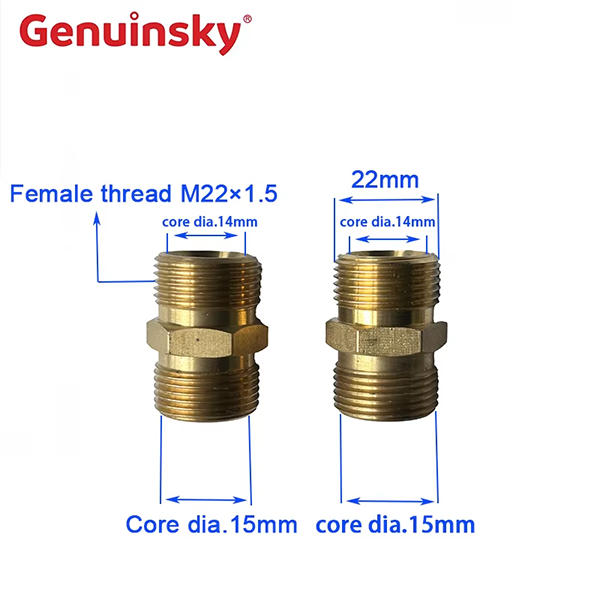 Brass M22 14/15mm High Pressure Hose Adaptor Brass M22 14/15mm High Pressure Hose Adaptor
