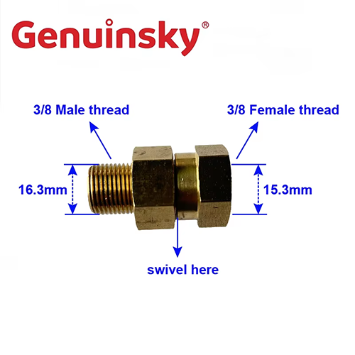 Brass swivel fitting connector adaptor